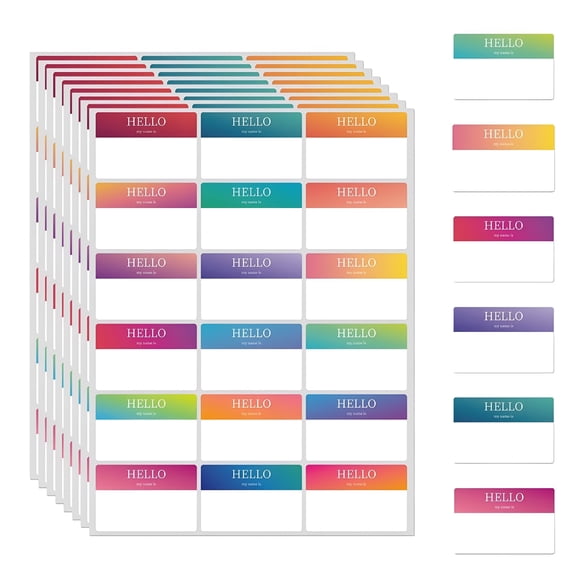CCOCC 450Pcs Adhesive Name Tags,18 Colors "Hello My Name is" Colorful Name Badge Labels,Peelable Identification Badges for Office,Conferences