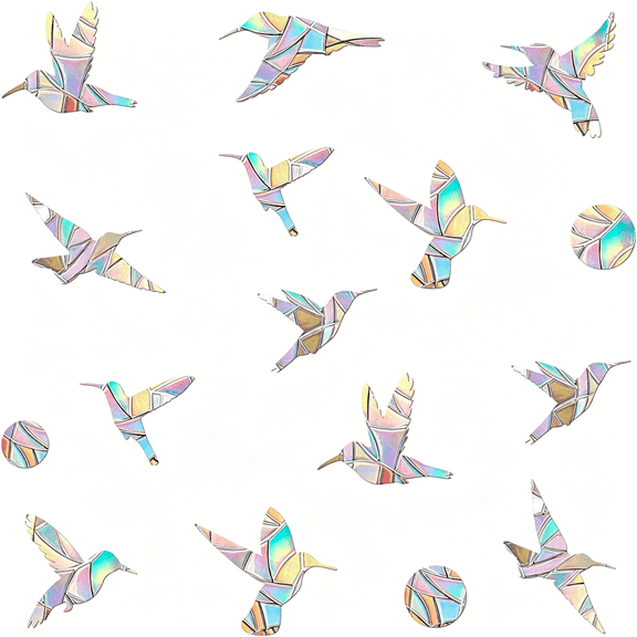 CCOCC 48 Pieces Birds and Circle Static Window Clings Anti Collision Window Decals for Bird Strikes, Glass Door Window Stickers, Stop Birds Flying into Windows, Hummingbird Style