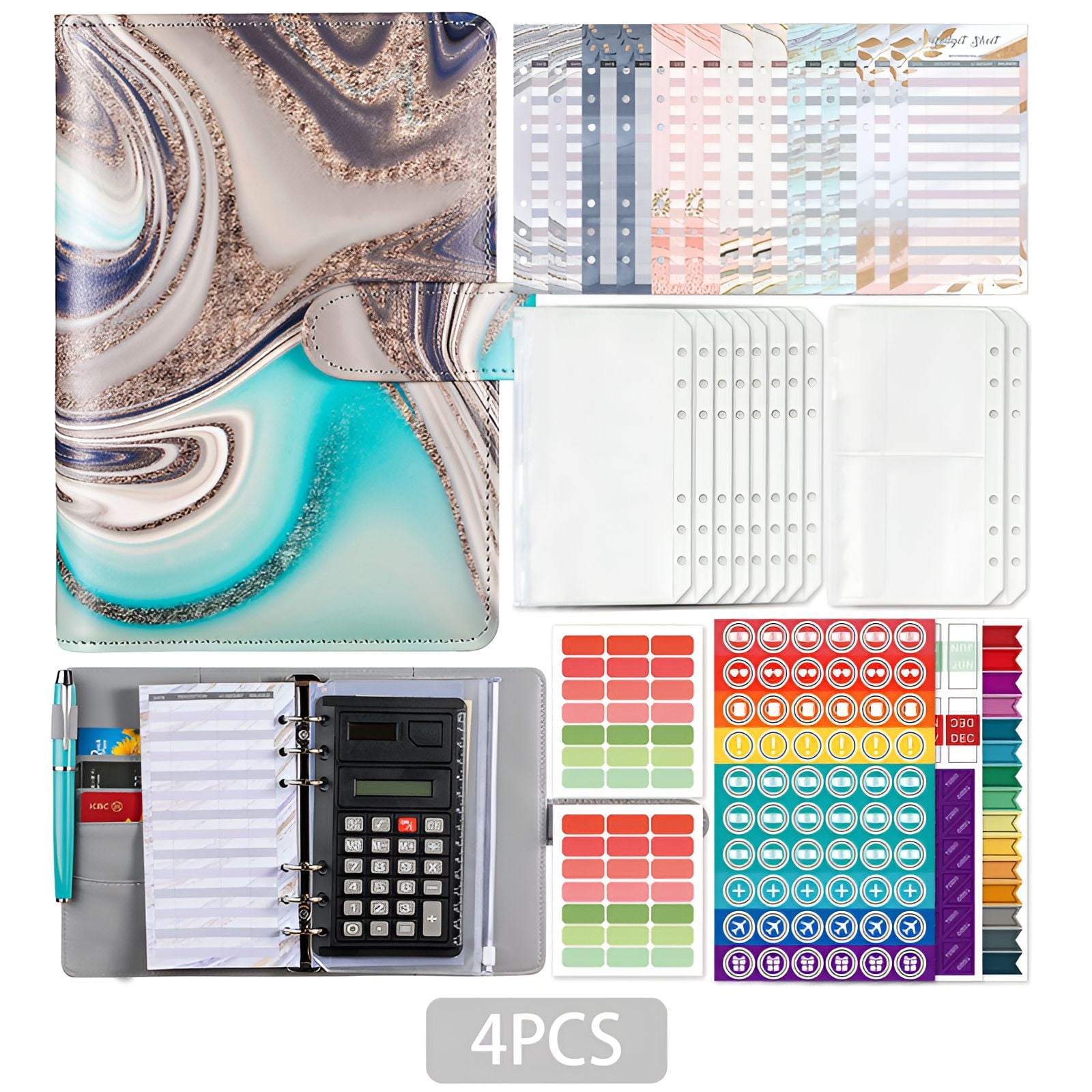 CCOCC 4Pcs Budget Binder,Artistic Dunhuang-Themed Cover Layout 100 ...