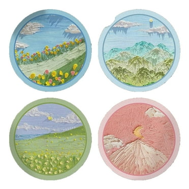 CCOCC 4Pcs Coasters,Wear-Resistant and Scratch-Proof Drink Coasters,Non-Slip Base Design Coffee Mat,Style 1