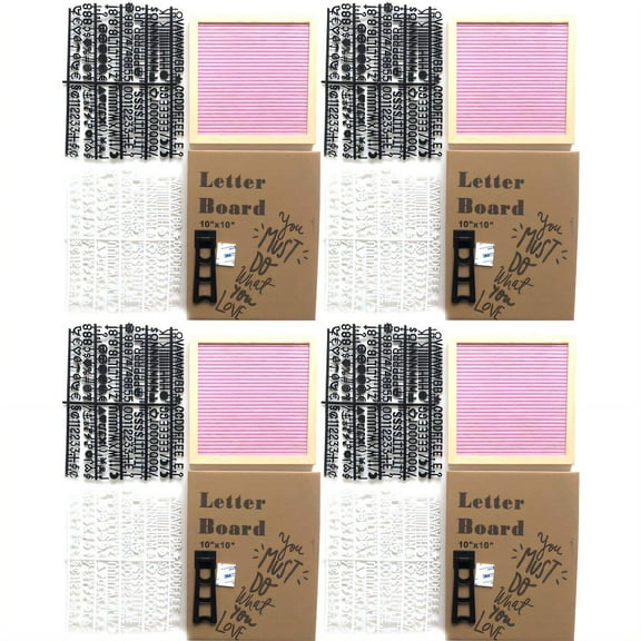 CCOCC 4Pcs Cork Board,Versatile Use Letter Board,Fun Display Wall Pack,Pink,9.8*9.8in