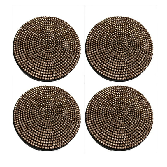 CCOCC 4Pcs GOLD Car Coasters,Luxury Rhinestone Car Cup Holder Coaster,Eye-Catching Sparkle Car Cup Coasters