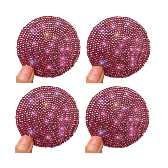 CCOCC 4Pcs ROSERED Car Coasters,Luxury Rhinestone Car Cup Holder Coaster,Eye-Catching Sparkle Car Cup Coasters