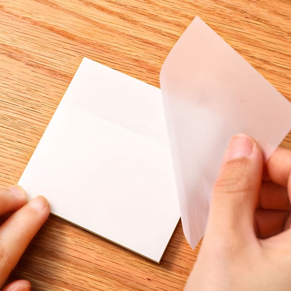 CCOCC 4Pcs Transparent Sticky Notes-Clear Sticky Notes Waterproof Self-Adhesive Translucent Sticky Note Pads for Books Annotation,See through Sticky Note