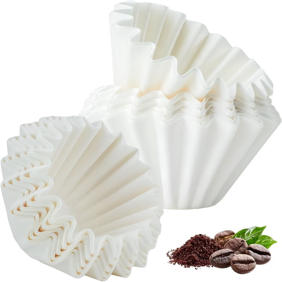 CCOCC 5 Cup Basket Coffee Filters, 100 Count Disposable Paper Filters for Mini Brew Makers, Biodegradable White