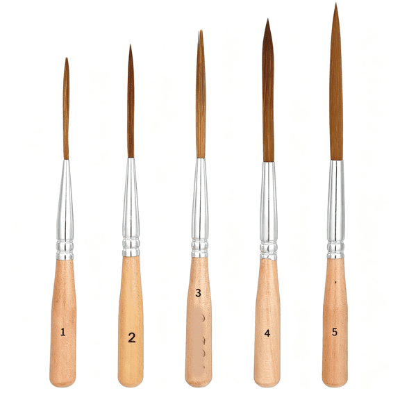 CCOCC 5 Pack Liner Brushes for Painting,Pinstriping Brush | Long Fine-Point Liner Brushes,Detail Paint Brushes for Watercolor Acrylic Painting,Marking,Outlining,Filling & Edging