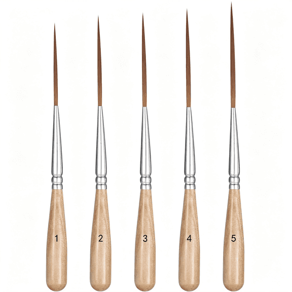 CCOCC 5 Pcs Long Liner Brushes Detail Paint Brushes Extra Long Fine Point Tip Pinstriping Scroll Outlining Brush for Beginners Watercolor Acrylic Painting Marking Outlining Filling Creating Edge
