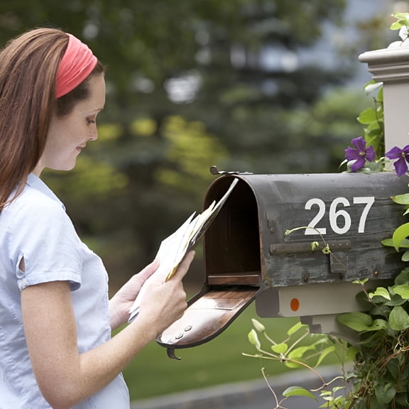 CCOCC 5 Sets 0-9 Reflective Number Stickers Reflective Mailbox Numbers for Outside Waterproof Strong Self Adhesive Vinyl Address Numbers for Houses