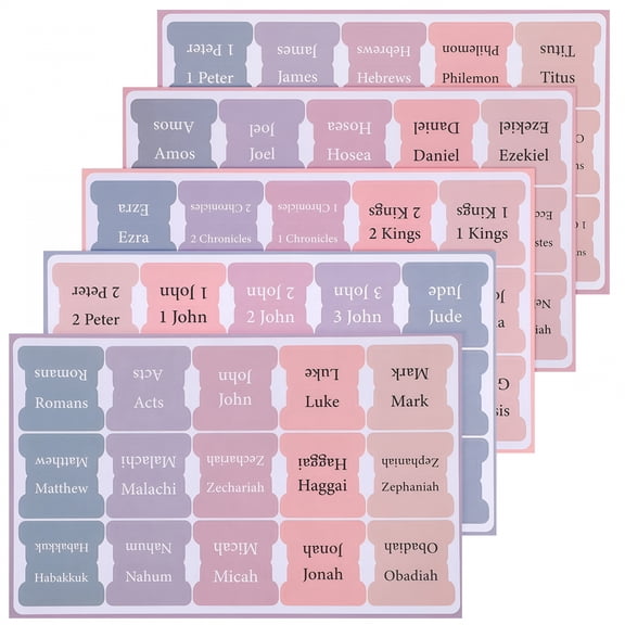 CCOCC 5 Sheets Bible Tabs Bible Index Tabs Bible Chapter Tabs Bible Book Tabs Bible Tabs For Women Study Bible,for Bible Study,Scripture Organization,Journaling,Quick Reference,Gift