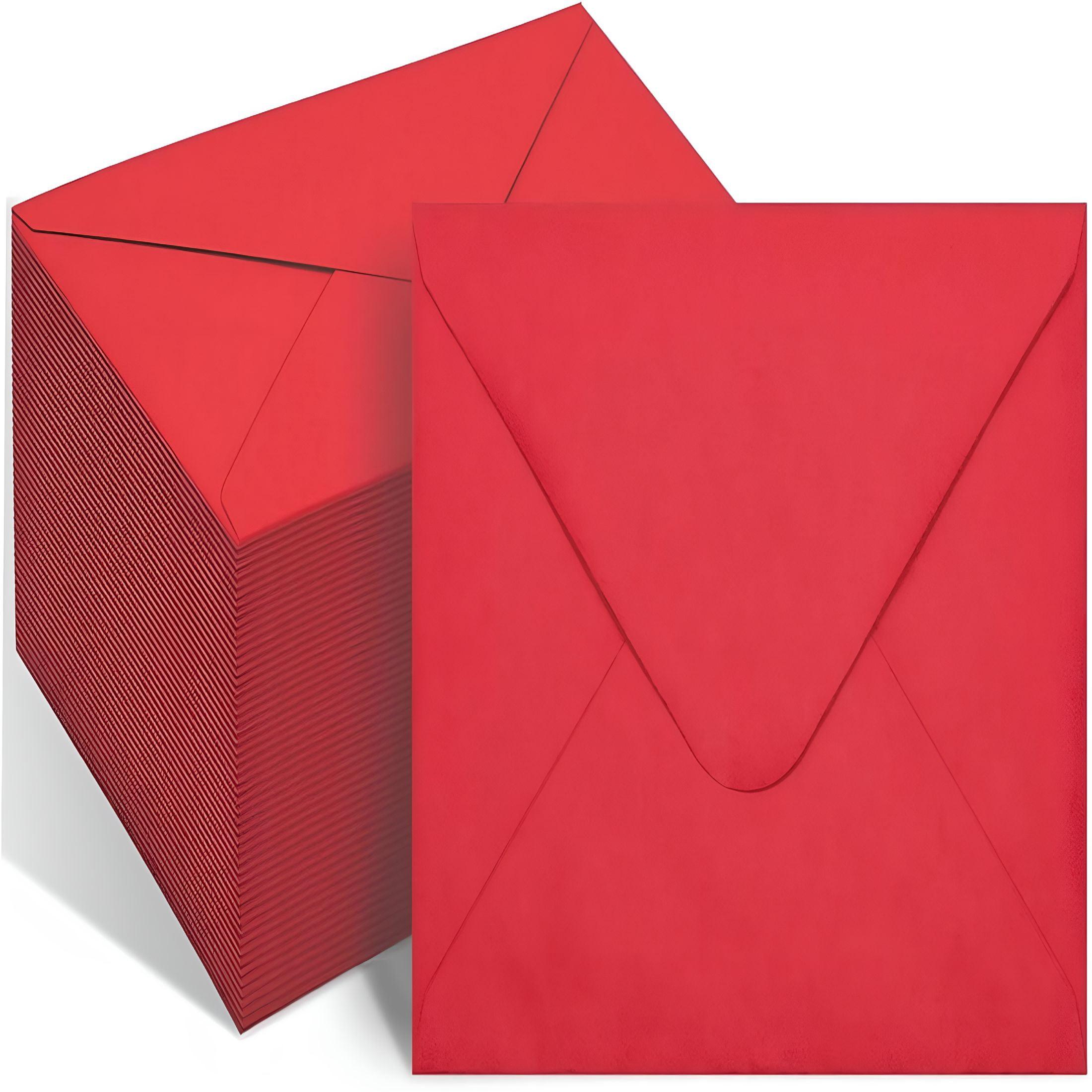 CCOCC 50 Packs of A7 Envelopes for Invitation, Red 5x7 Envelopes with V ...