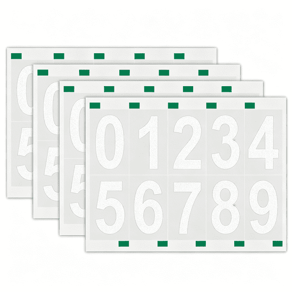 CCOCC 50 Pcs 3 Inch Reflective Mailbox Numbers for Outside,5 Sets Self Adhesive Vinyl House Address Number Stickers 0-9,Waterproof Mail Box Numbers for Doors,Signs,Cars,Trucks,Home,Business