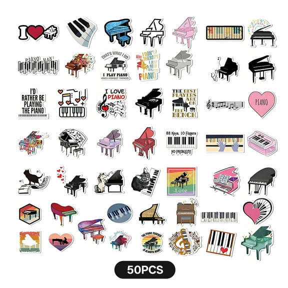 CCOCC 50 Pcs Cute Stickers,Self-Adhesive Music Stickers Laptop Stickers,Engaging Design Multi-Purpose Use Travel Stickers,Style3