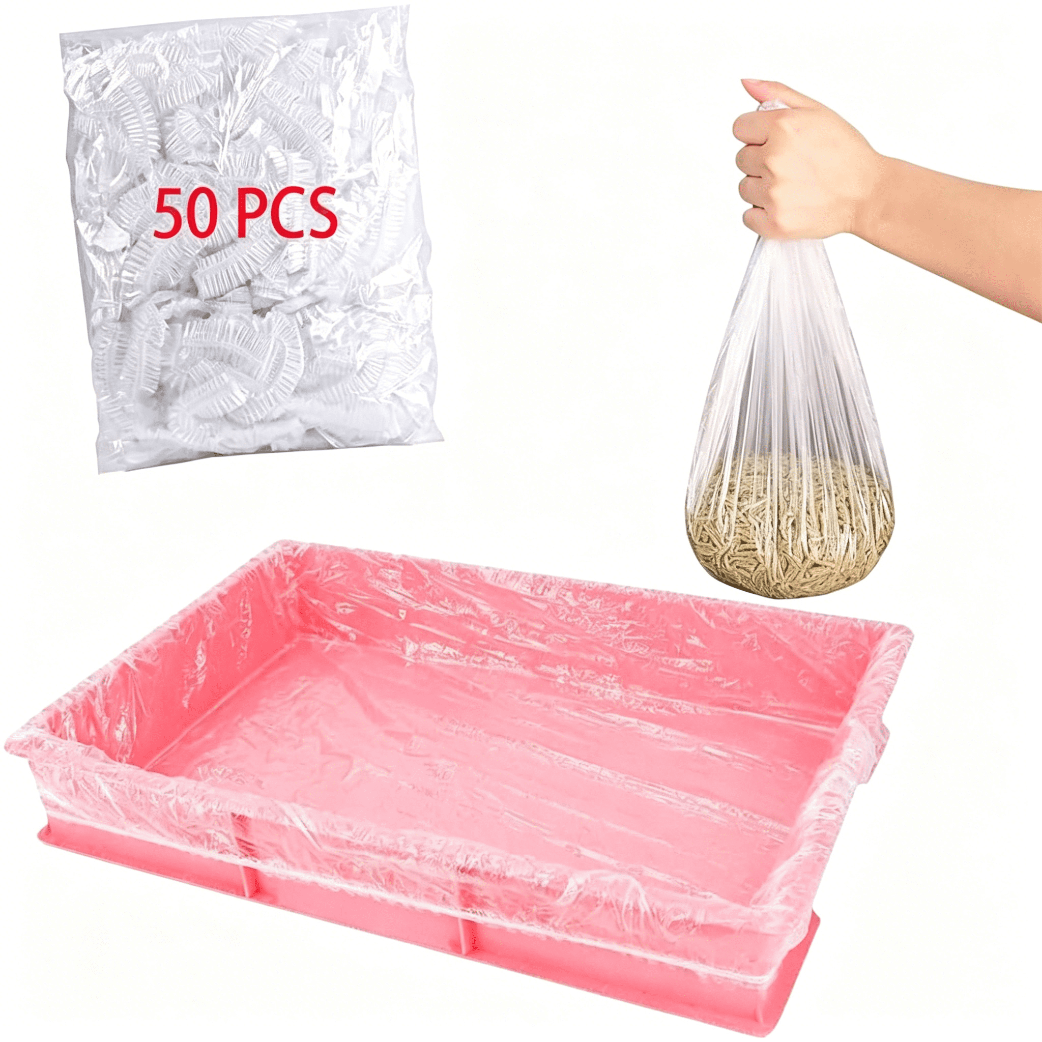 CCOCC 50 Pcs Disposable Rabbit Cage Liner Plastic Toilet Film Leak ...