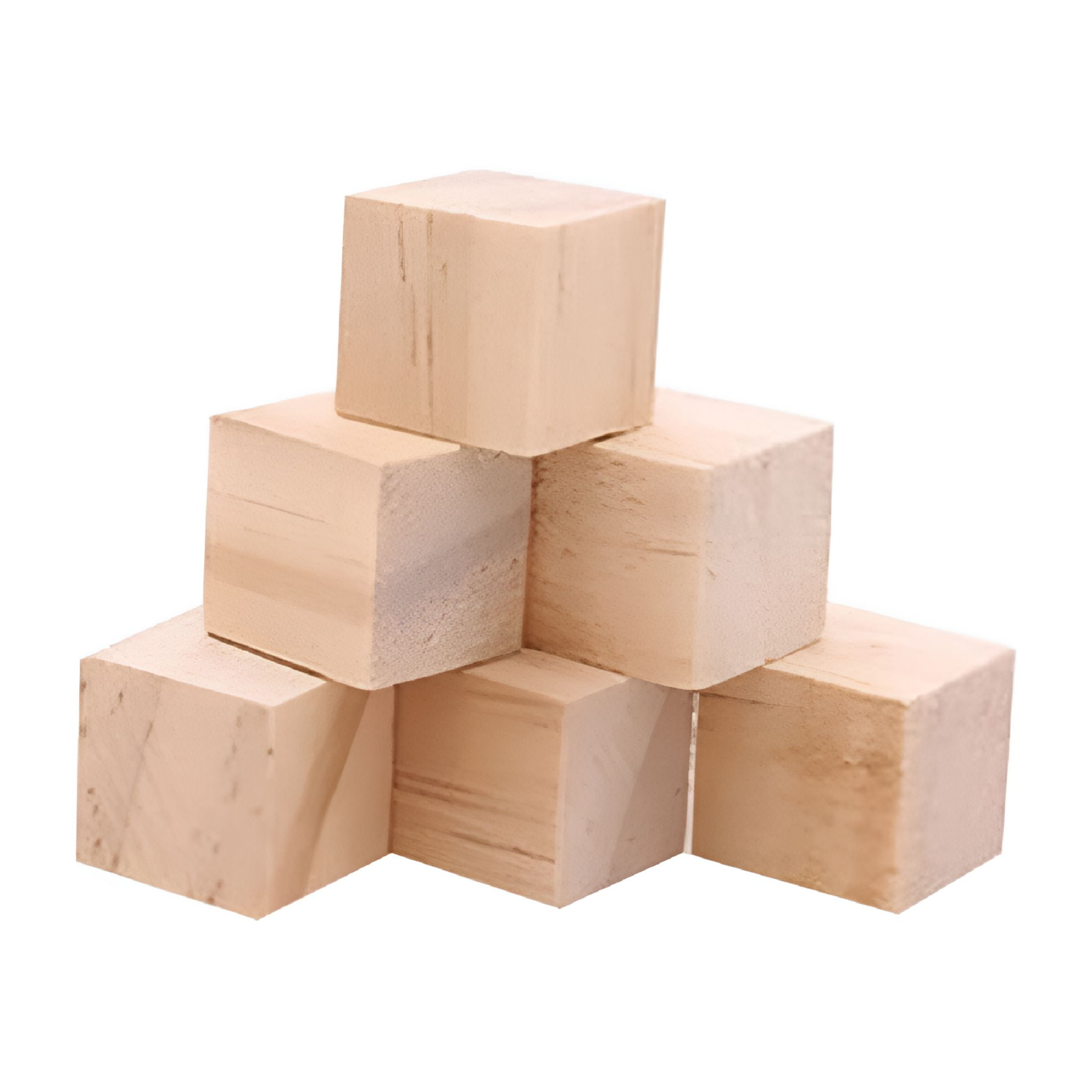 CCOCC 50 Pcs Natural Color Small Wooden Craft Cubes Precise Cutting ...