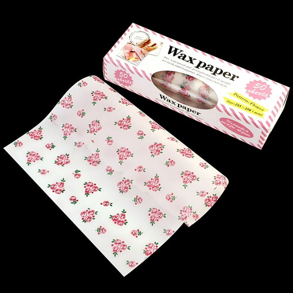 CCOCC 50 Pcs Wax Paper for Food,Waterproof Oil-proof Parchment Paper Sheets,Wax Paper Sheets Deli Paper Sandwich Wrap Candy Cookies Wraps with Rabbit Egg Flowers Pattern for Kitchen Handmade Food (C)