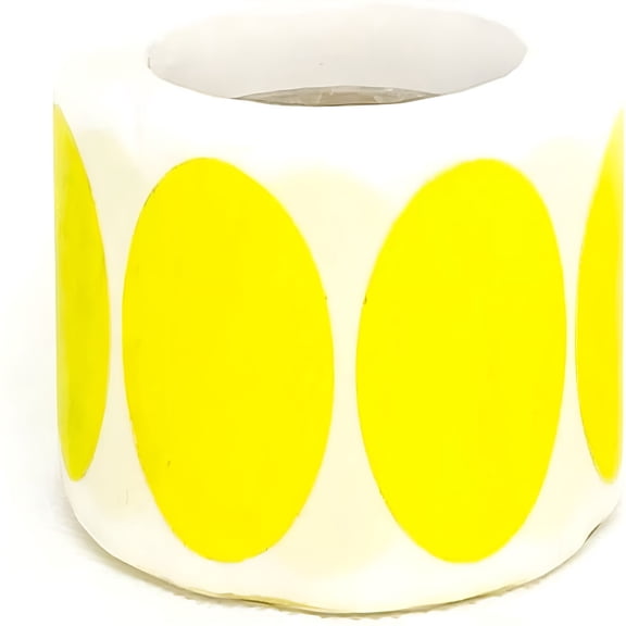 CCOCC 500 Pcs 1 Inch Yellow Price Stickers, Writable Color Coding Labels for Garage Sale, Blank Round Adhesive Tags