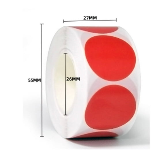 CCOCC 500 Pcs Dot Stickers Round Colored Dot Stickers Removable Adhesive Label Stickers for Family Office and Study Red 1"