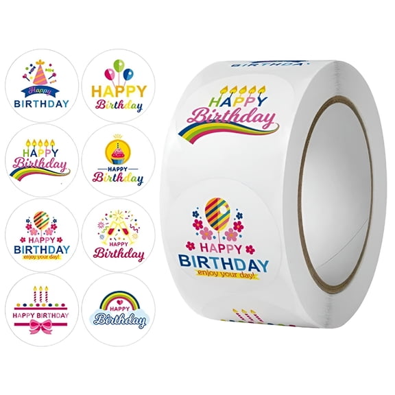 CCOCC 2026 New 500 Pieces Happy Birthday Stickers for Cards Invitations Envelopes Presents,For Party Decorations,Gift Wrapping,Greeting Cards,Scrapbooking