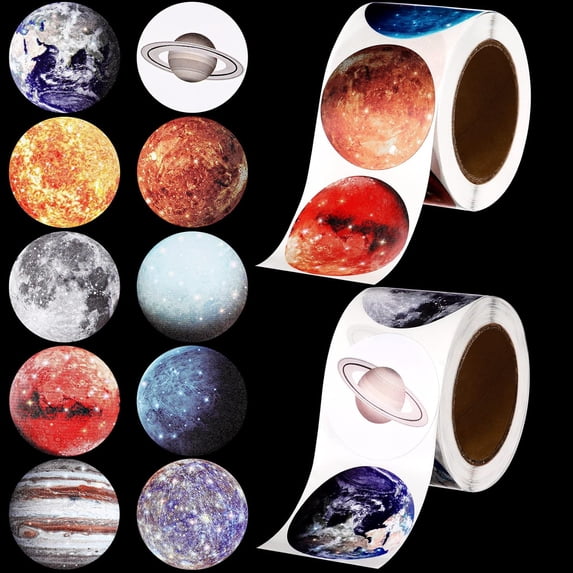 Primary Science Kids Sticker CCOCC 500 Pcs Solar System Stickers Bulk Educational Planets Roll Space ...