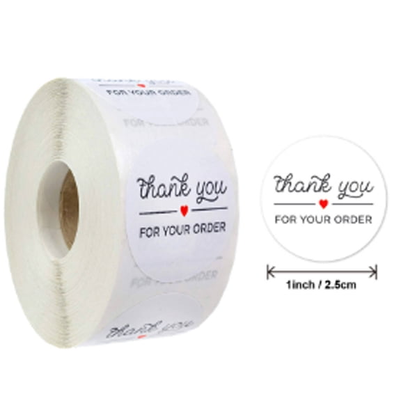 CCOCC 500 Pcs Thank You Stickers,Adhesive Thank You Stickers Small Business,Sticker Labels for DIY Gift Packaging Stationery,Heart 1"