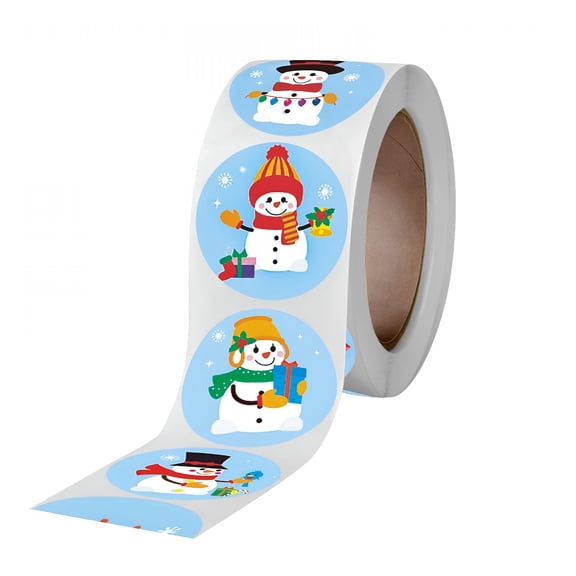 CCOCC 500 Pieces Christmas Roll Stickers 1 Inch Winter Holiday Envelope Stickers Round Xmas Label Tag Seal Sticker for Christmas Party Supplies,Book,Cards,Water Bottles Decor,Dot Stickers