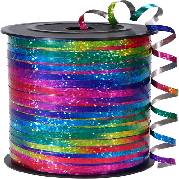CCOCC 500 Yard Rainbow Ribbon Curling,Balloon String,Shiny Metallic Curly Roll for Gift Wrapping Ribbon for Wedding,Birthday Decoration,Baby Shower,Christmas