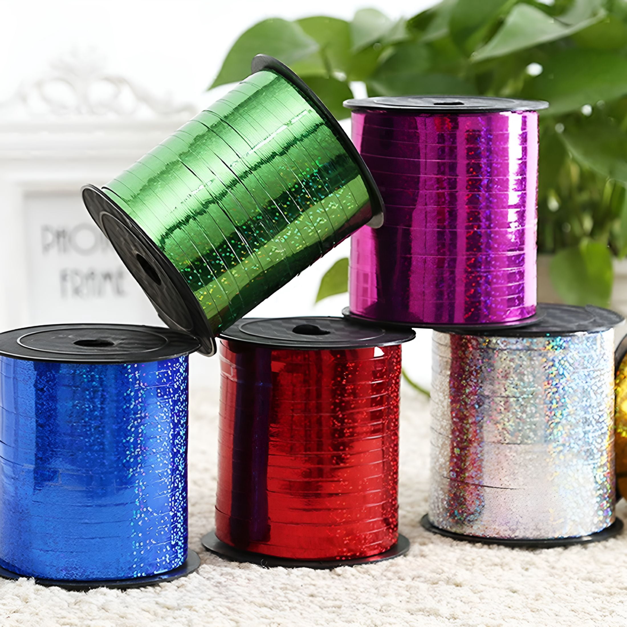 Balloon Spring Ribbon CCOCC 500 Yards Curling Ribbon Glitter Shiny Balloon Ribbon String Roll ...
