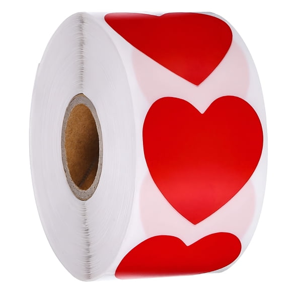 CCOCC 500Pcs Red Heart Stickers, 1" Valentines Day Love Shape Labels, Self-Adhesive Heart Stickers for Mothers Day, Envelopes, Wedding, Crafting, Scrapbooking, Gift, Award Charts