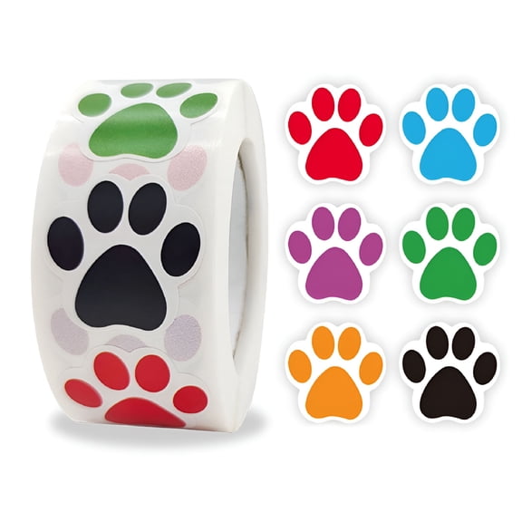 CCOCC 500pcs Paw Print Stickers Dog for Cat Labels Sticker for Laptop