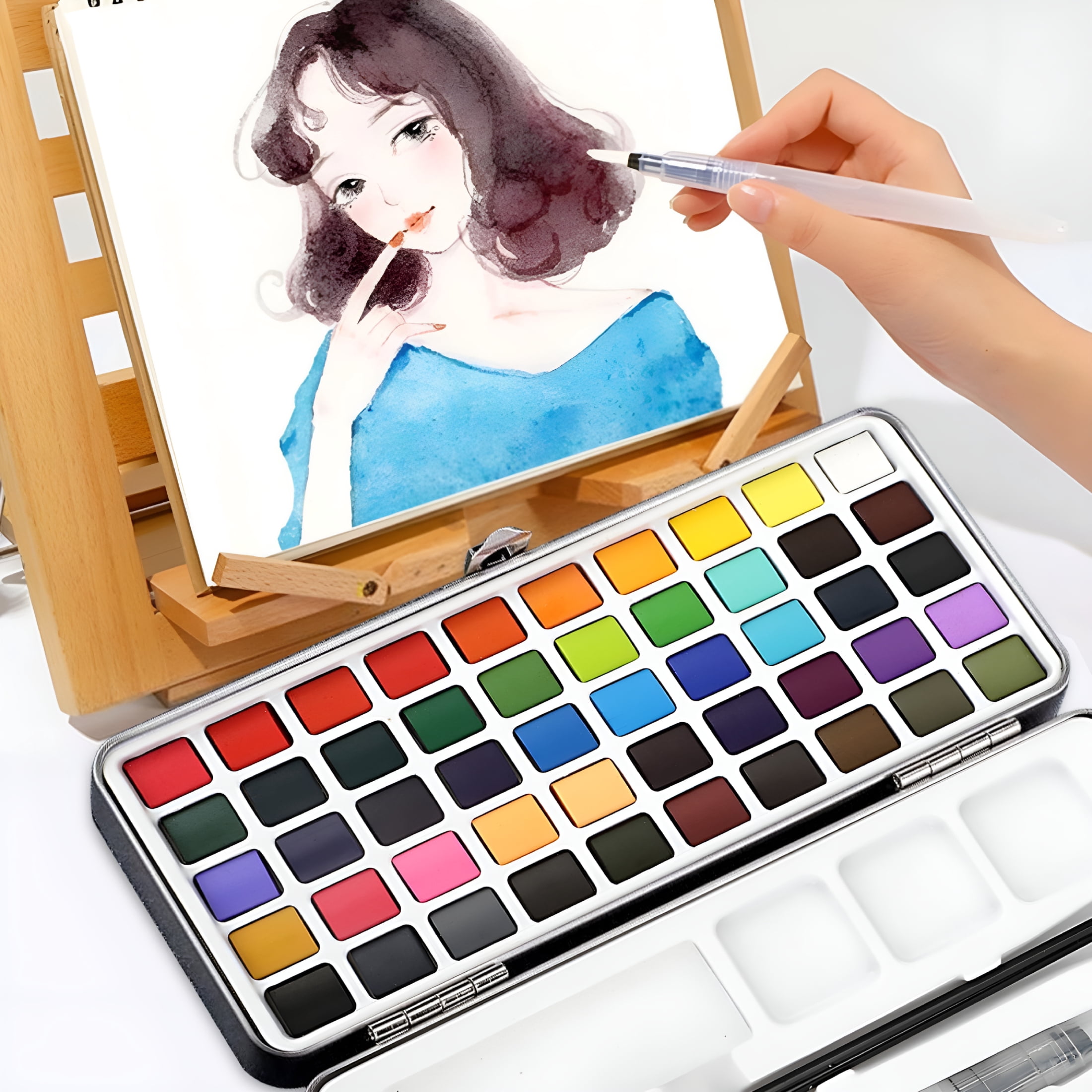 CCOCC 50Pcs Assorted Watercolor Paints Set,Travel Watercolor Kit with ...