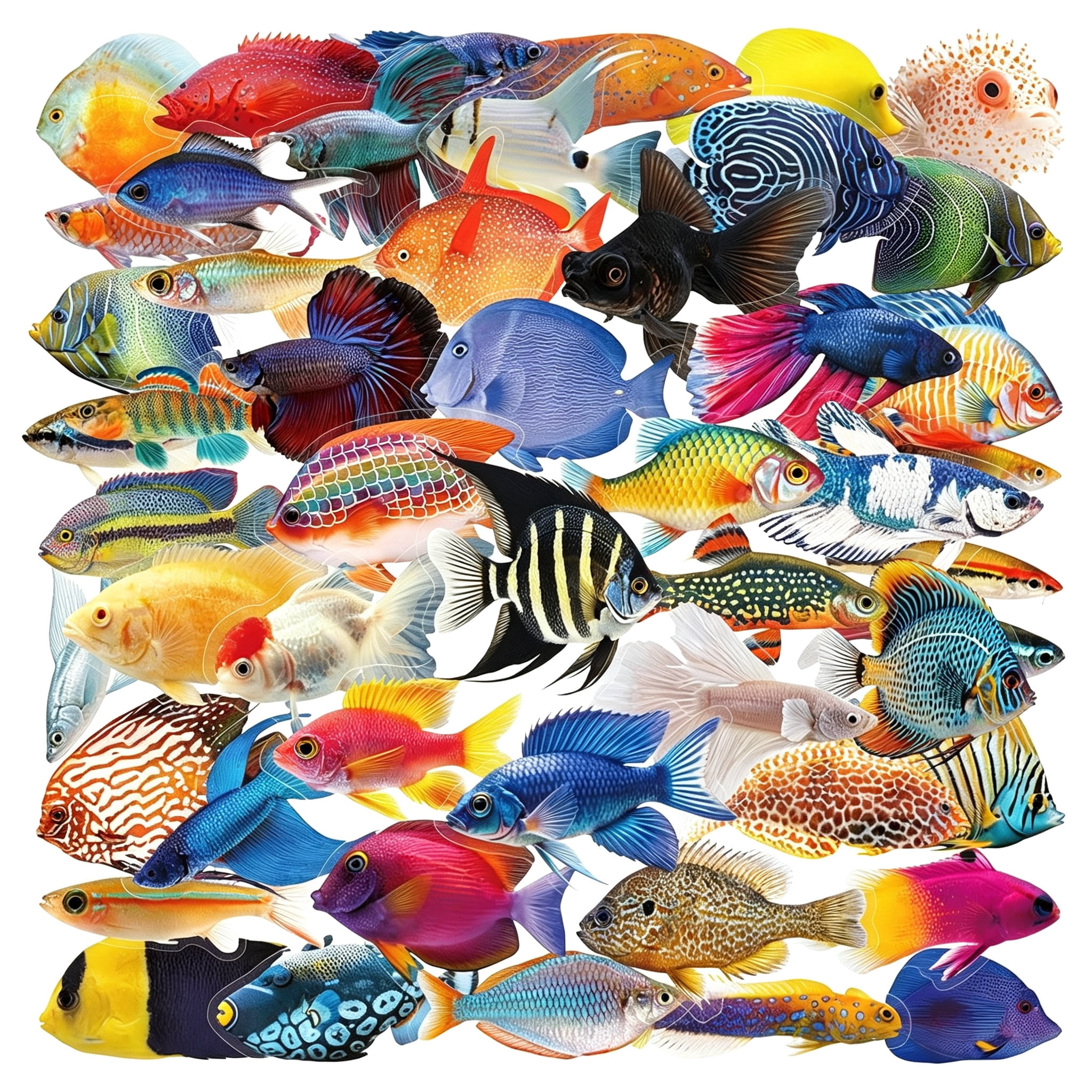 CCOCC 50Pcs Clear Tropical Marine Life Ocean Stickers Pet Fish ...