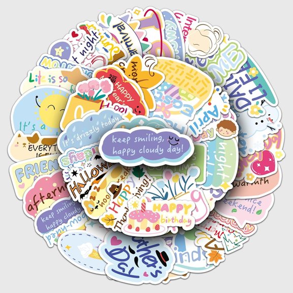 CCOCC 50Pcs Important Day Text Stickers Waterproof Vinyl Decals,Cute Quote Stickers for Planners,Laptops,Water Bottles Scrapbook Stickers(Important Day)