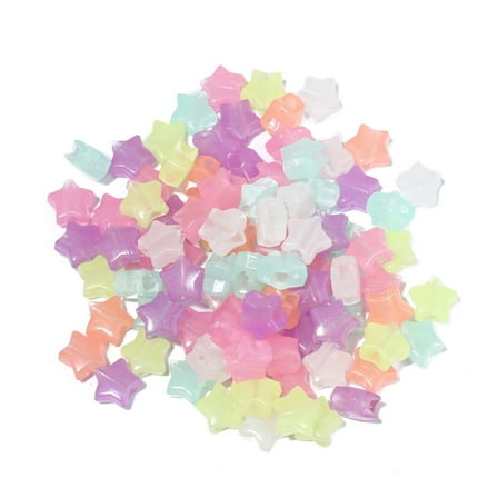 CCOCC 50Pcs Pony Beads,Vibrant Candy-Colored Design Star Beads,Transparent Star-Shaped Beads Pony Beads Bulk,Style 1