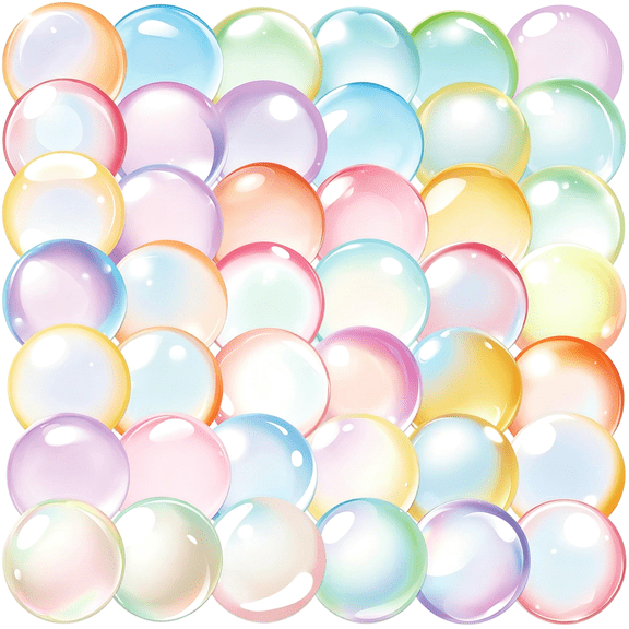 CCOCC 50Pcs Transparent Watercolour Bubble Stickers,Self-Adhesive Waterproof Pet Aesthetic Decals for Scrapbook Journaling Phone Nature Colorful Bubble Water Bottle Guit Teens and Adults(Bubbles)