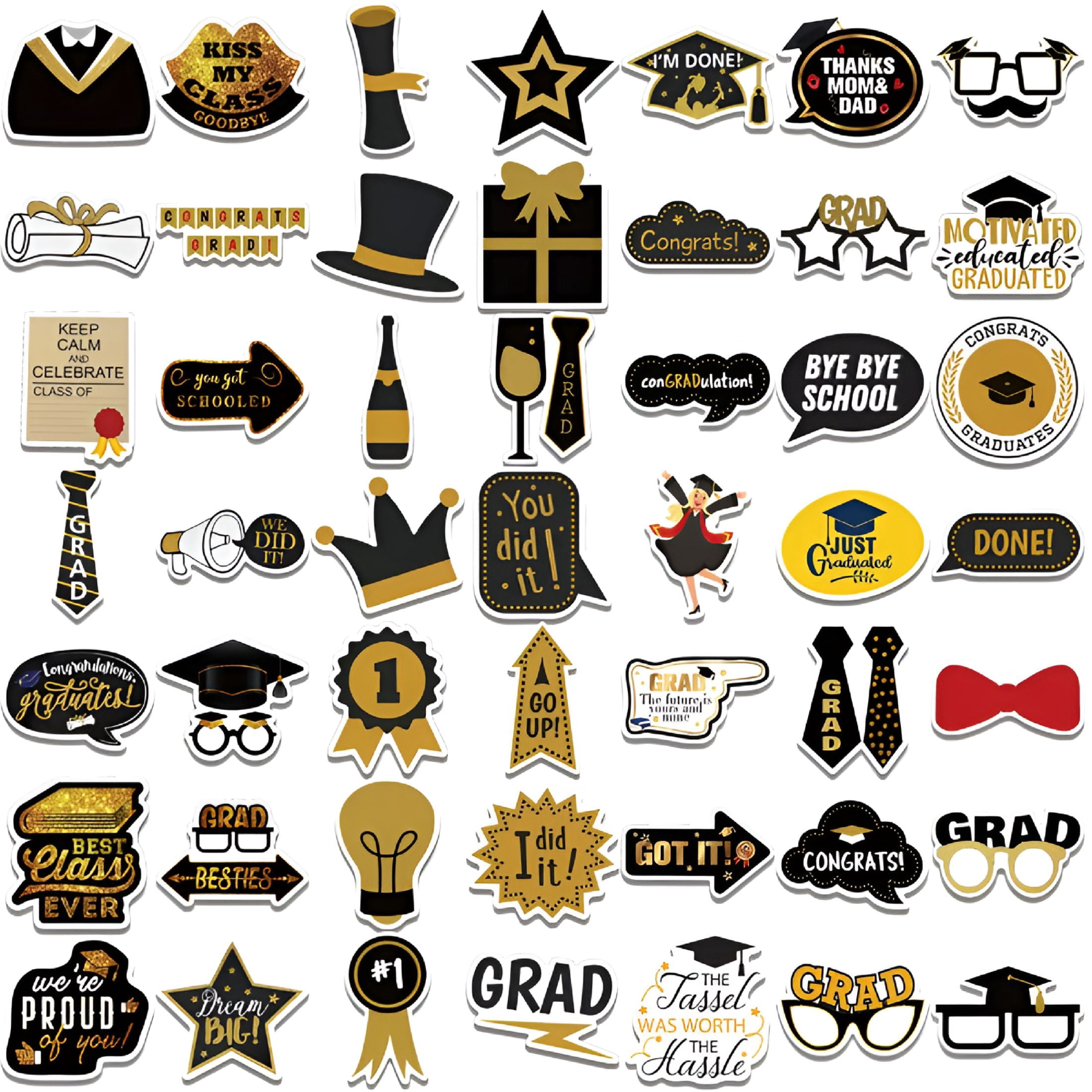 CCOCC 52-piece/set Graduation Grad Stickers Decals for High School ...