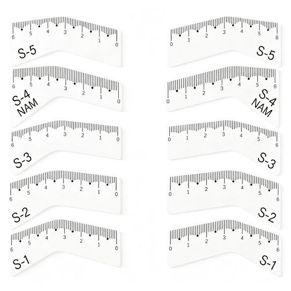 CCOCC 5Pairs of Natural-Looking Brow Shapes Eyebrow Stencils Ruler Plastic Eyebrow Caliper Easy Mapping Shaping Reusable Microblading Measuring Tool Positioning Shaper Stencil Guide