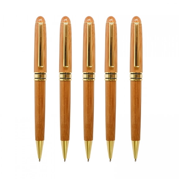 CCOCC 5Pcs Journal Business Bamboo Wood Pens Signature Pens Ballpoint Pens Handcraft