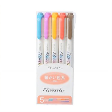 CCOCC 5Pcs Highlighters,Chisel No Bleed Highlighters,Quick Drying Cute Highlighters