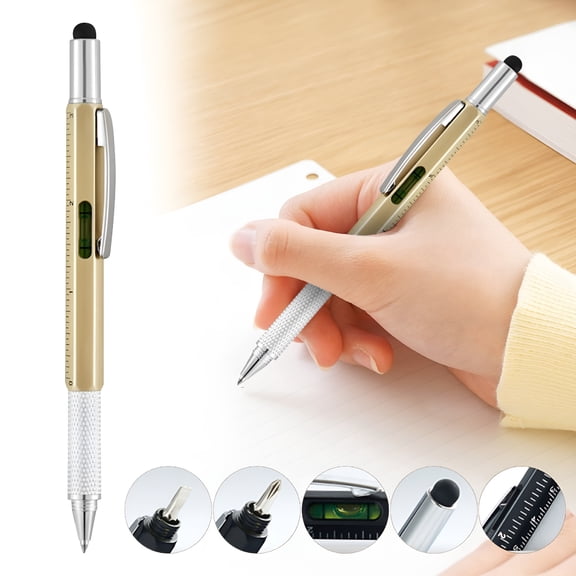 CCOCC 6 in 1 Multitool Pen,Cool Gadgets for Men,16Pcs Multitool Pen with Ruler Level Refills Screwdriver Stylus,Unique Tech Tool Pen Gift for Husband Dad Father Friend