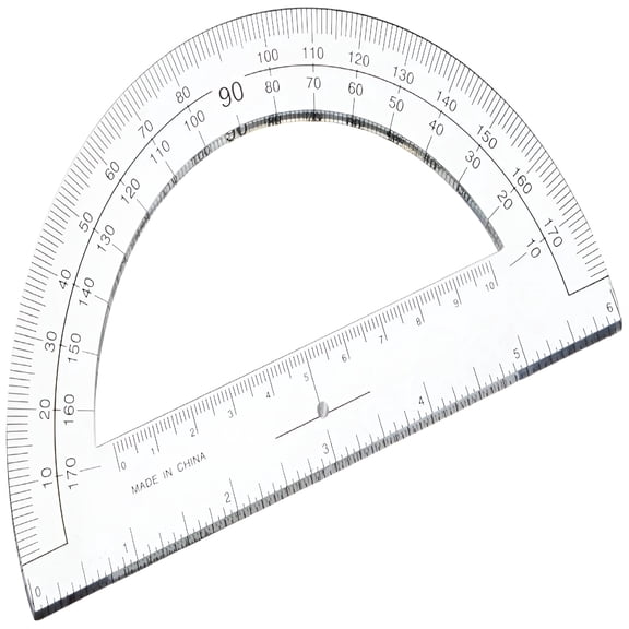 CCOCC 6 Inch Long Protractor, Clear Plastic, for Kids and School