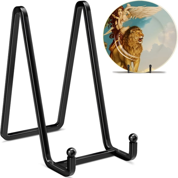 CCOCC 6 Inch Metal Square Picture Frame Easel Stands for Plates,Photos,Decor(Black,2 Pack)