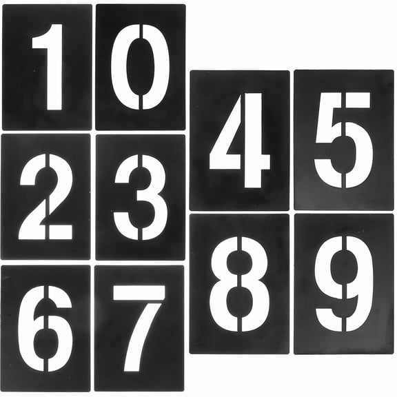 CCOCC 6 Inch Number Stencil Template 0-9, Reusable Digital Stencils for Wall Painting, DIY Projects, Home Decor, Furniture Numbering, Personalized Signs, Precision Cut