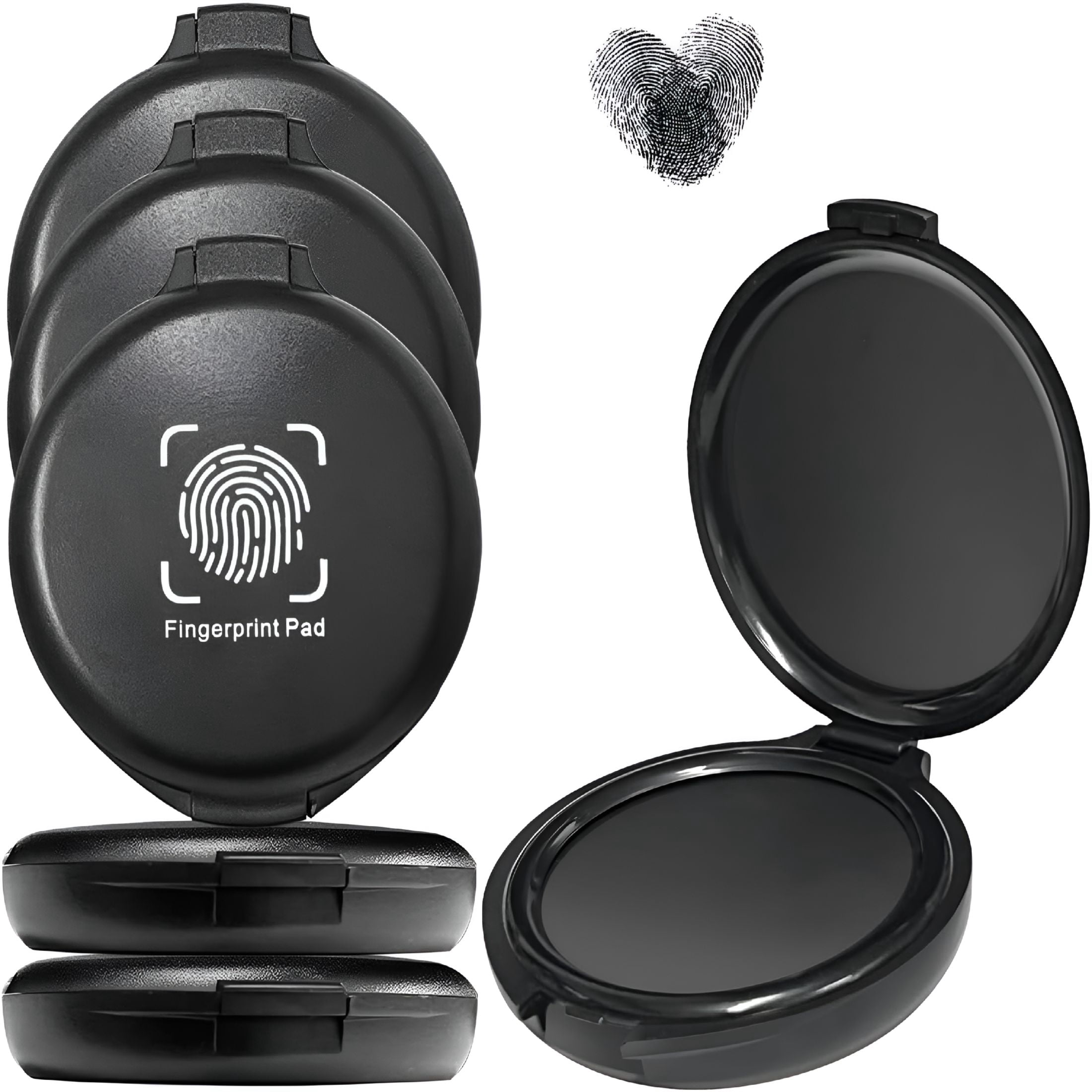 CCOCC 2026 New 6 Pack Black Fingerprint Ink Pad, Premium Thumbprint Ink ...
