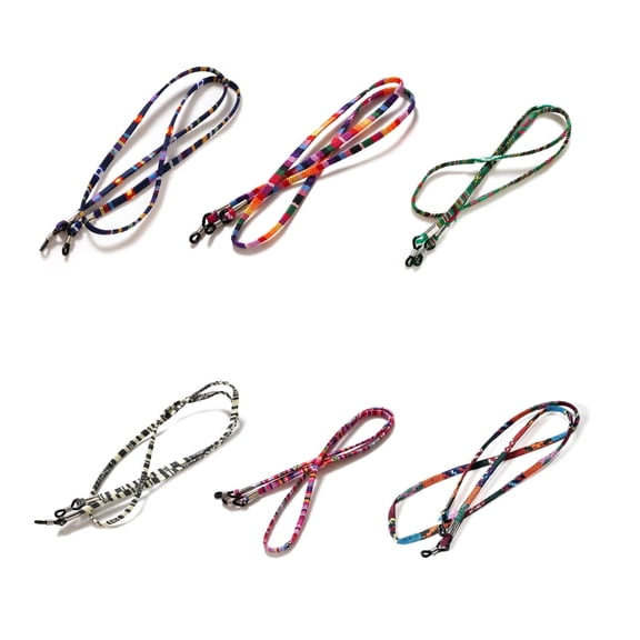 GJX 6 Pcs Glasses Strap, Non-Slip Eyeglasses Strap, Adjustable Comfortable Sunglasses Strap, Style1