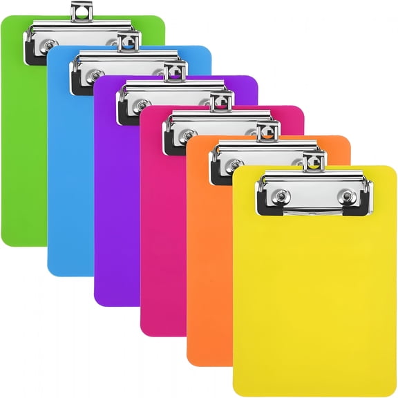 CCOCC 6 Pcs Mini Clipboard,Small Plastic Clipboards 46 Inch A6 Size Pretty Cute Notepads Pocket Clip Board for Offices,Hospitals,Restaurants,Teacher Doctor Offices (Set of 6 Colors)
