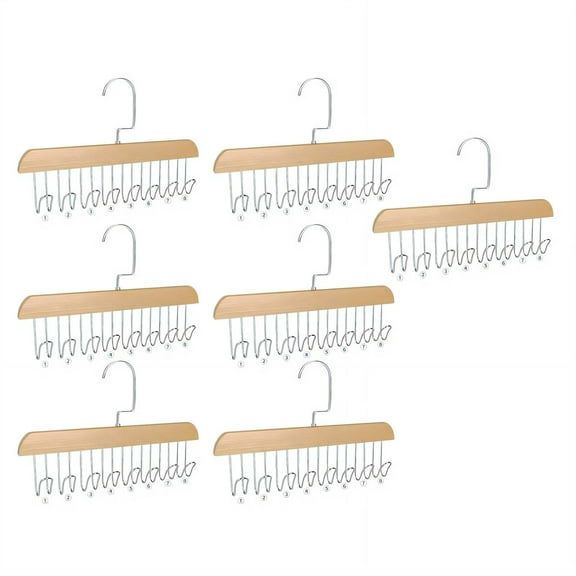CCOCC 6 Pcs Space Saving Hangers for Clothes Eco-Friendly,Sustainable Material Hanger with Hook,Maple Wood + Stainless Steel Construction Wood