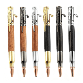 CCOCC 6 Piece Woodturning Bolt Action Pen Set for Men,Custom Pens Personalized,Fancy Cool,Unique Pen Sets for Gift,Bullet Engraved Wood,Rifle Gun Customized Pen