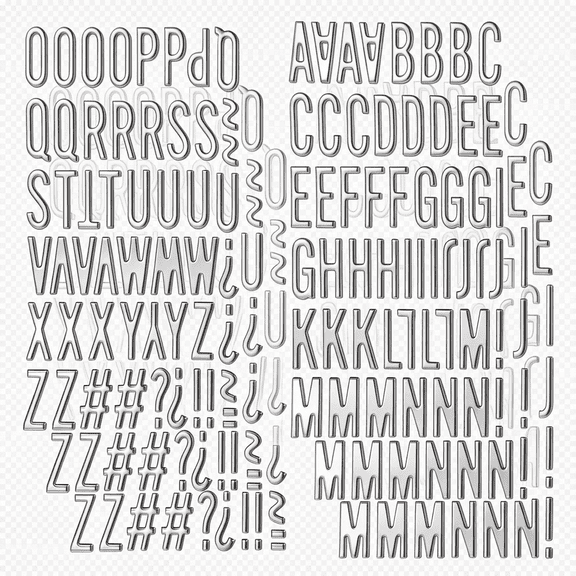 CCOCC 6 Sheets Silver 3D Letter Stickers,1 in Puffy Foam Alphabet