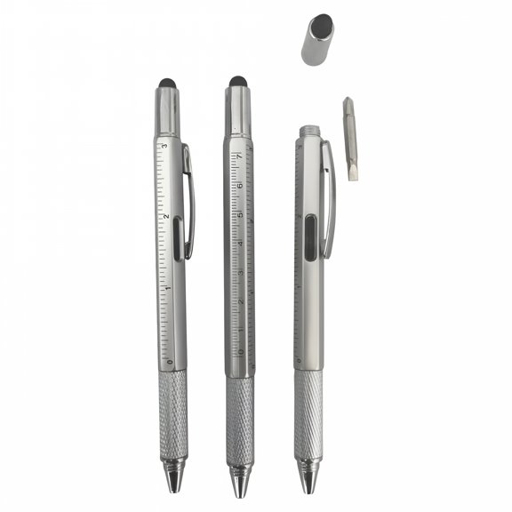 CCOCC 6-in-1 Multifunction Ballpoint Pen,Silver