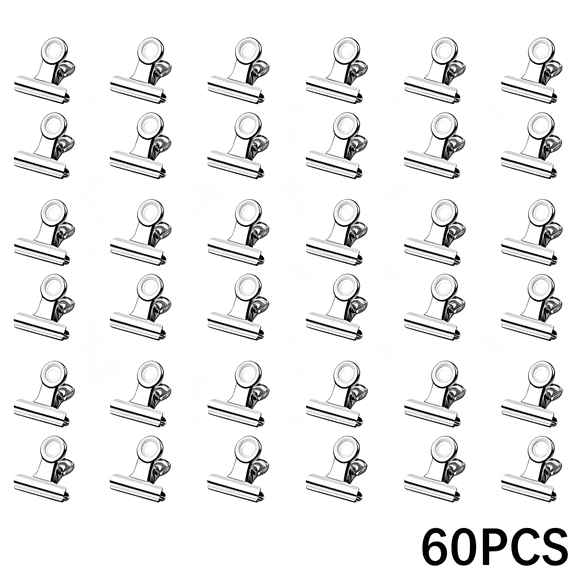 CCOCC 60 Pcs Metal Bulldog Clips,Silver Bull Binder Clips Mini,Tiny Metal Binder Paper Clips for Tags Bags,Pictures Photos,Wire Grid Wall Decor,Office and Home Kitchen(Silver 22Mm)